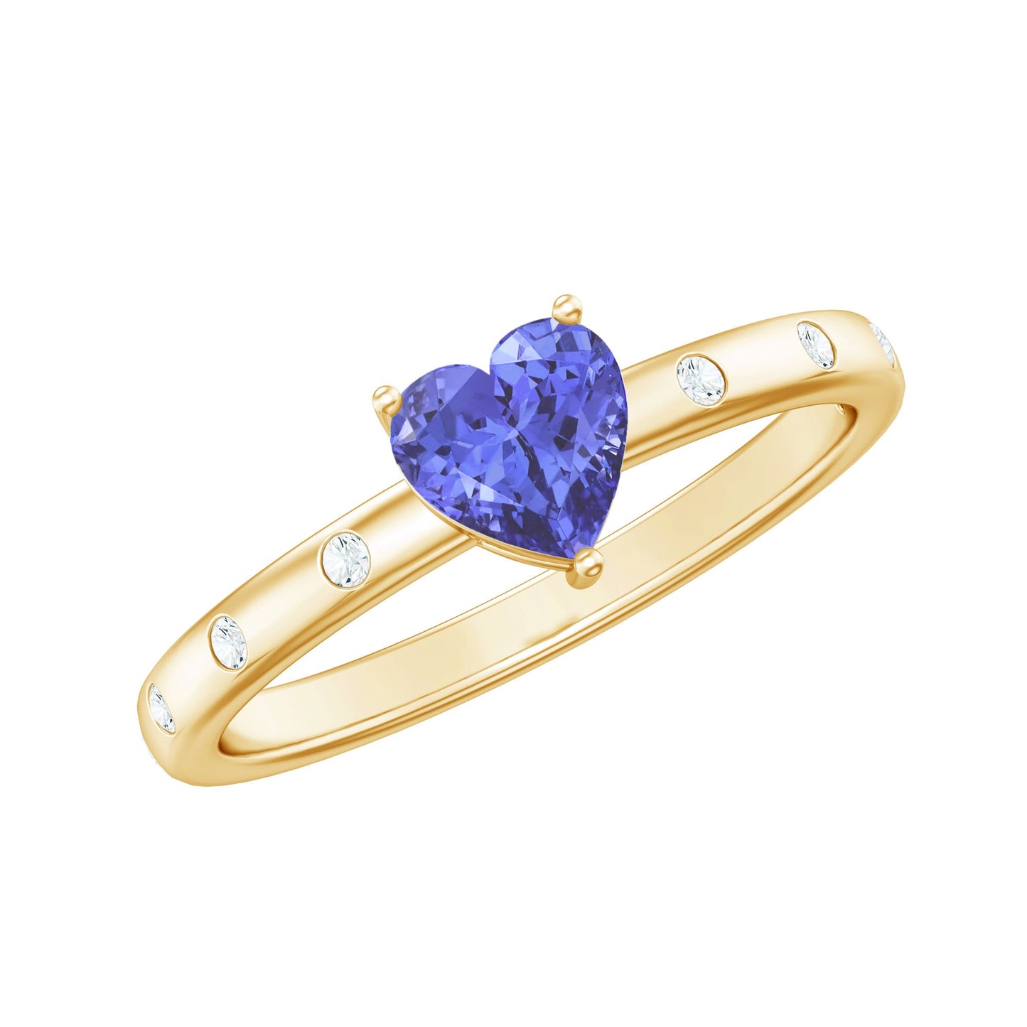Heart Shape Tanzanite Diamond Promise Ring for Engagement