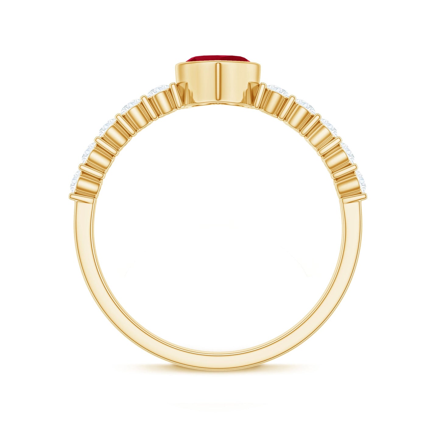 Real 0.6 Carat Ruby Heart Promise Ring with Diamond