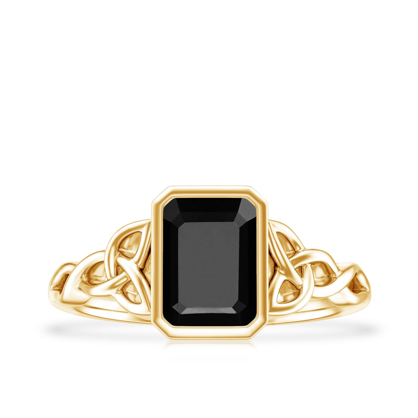 1.6 Carat Lab Grown Black Diamond Celtic Knot Engagement Ring with Surprise White Diamond