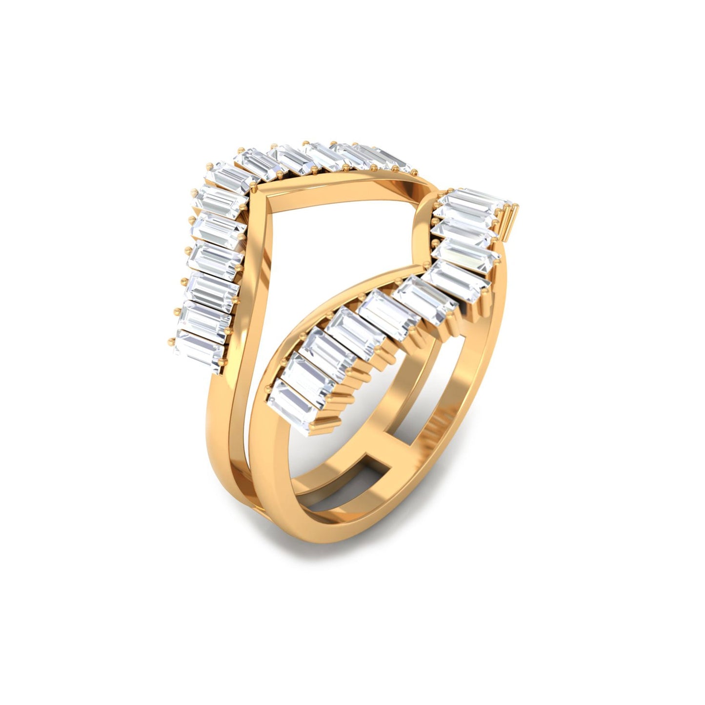 Baguette Cut Moissanite Engagement Ring Enhancer