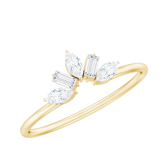 Marquise and Baguette Moissanite Enhancer Ring