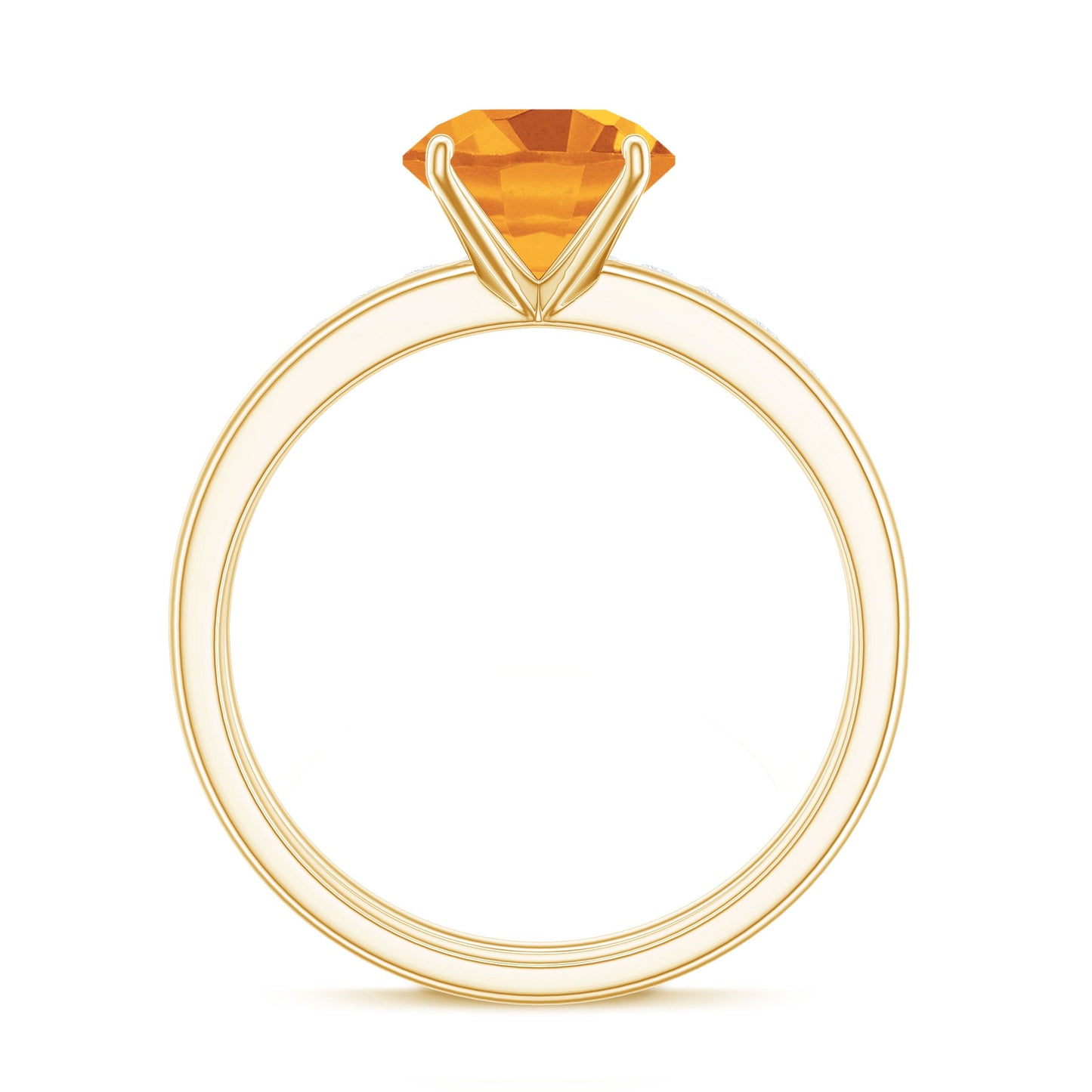 Natural Citrine Wedding Bridal Ring Set with Diamond