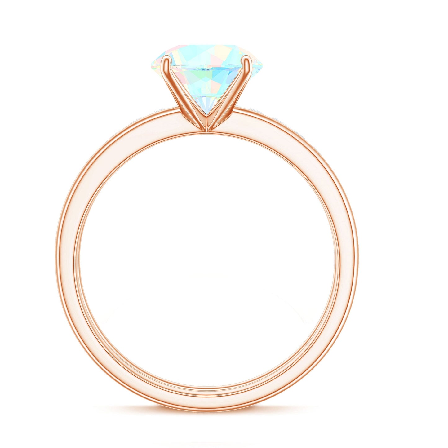 Natural 2 Carat Ethiopian Opal Diamond Solitaire Engagement Wedding Ring Set