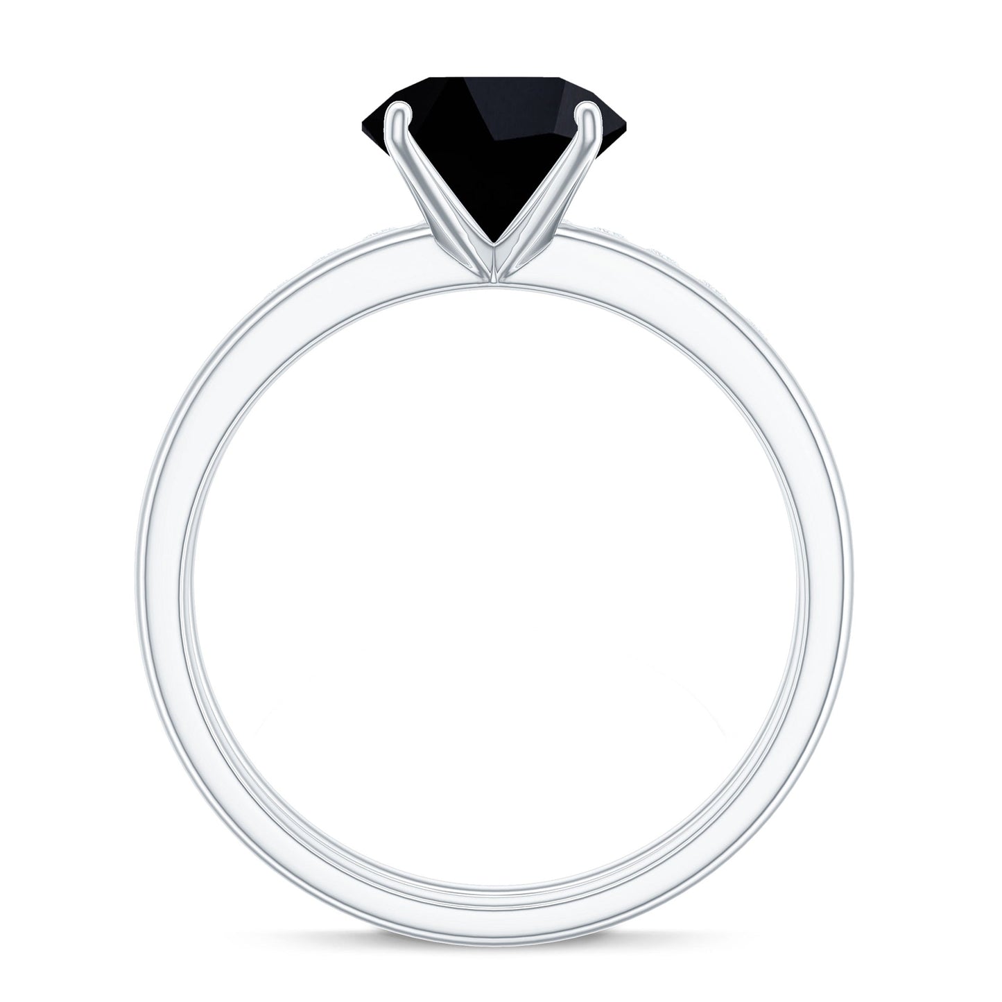 2 Carat Lab Grown Black and White Diamond Engagement Ring with Enhancer