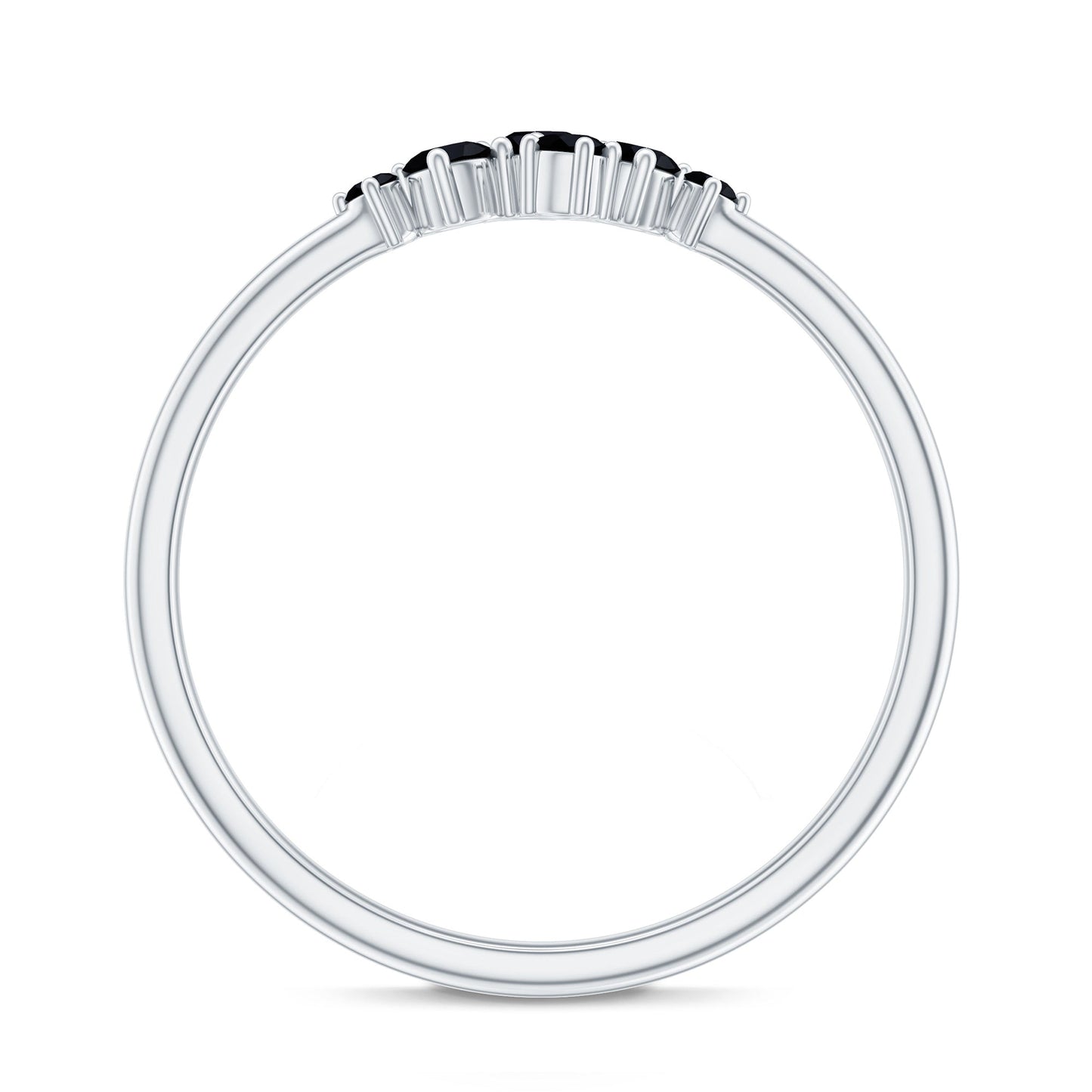 Certified Black Onyx Cluster Promise Ring for Her
