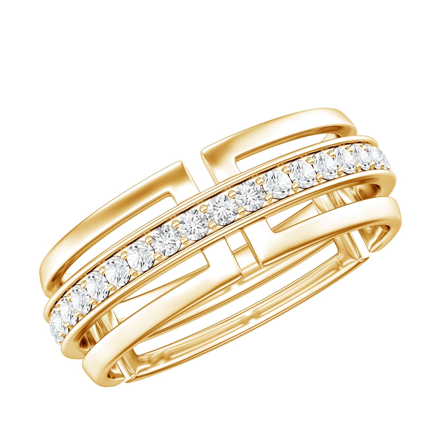 Moissanite Wedding Band in Pinpoint Setting