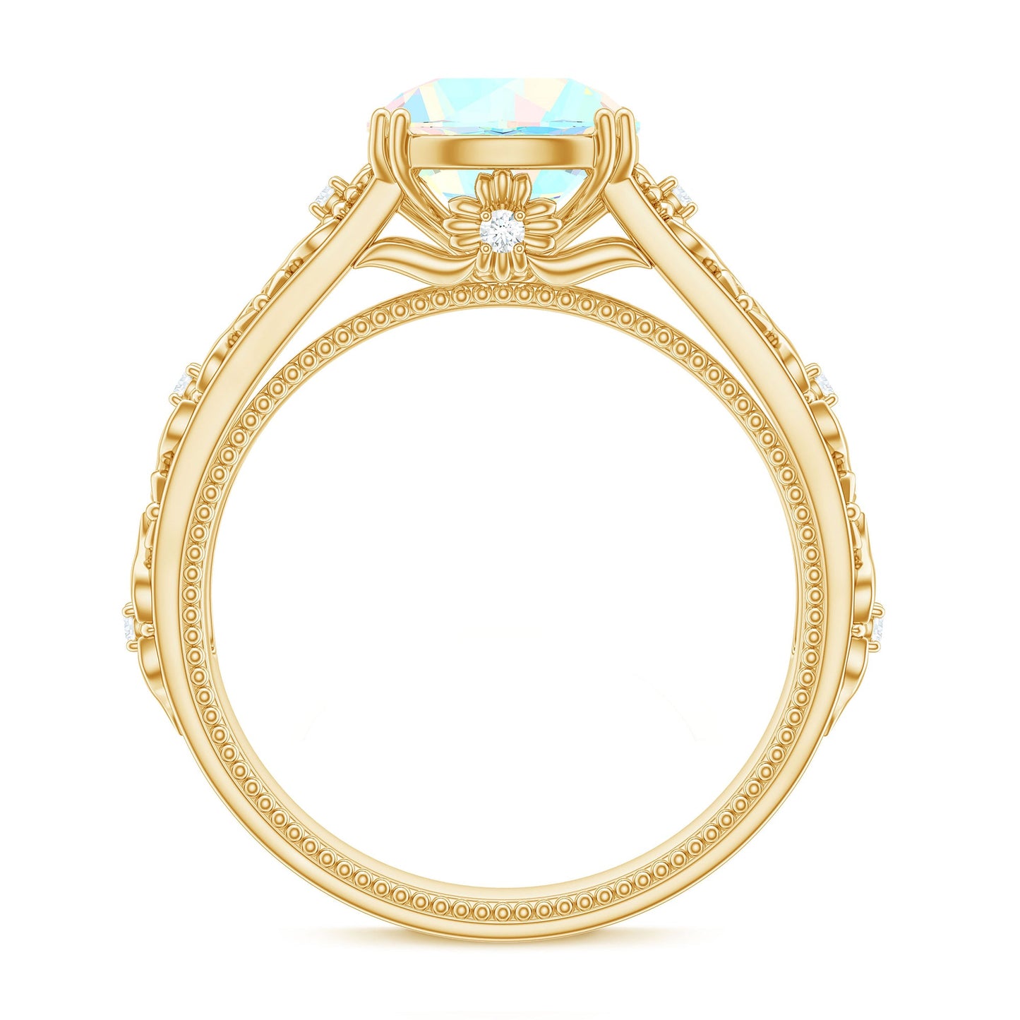 Nature Inspired 2 Carat Ethiopian Opal Engagement Ring with Diamond