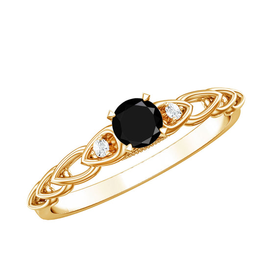 Certified 0.84 Carat Lab Grown Black Diamond Promise Ring with White Diamond