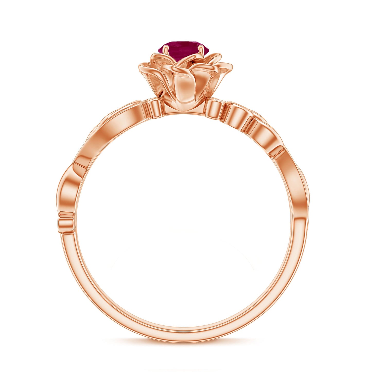 Nature Inspired 0.6 Carat Ruby Diamond Engagement Ring for Women