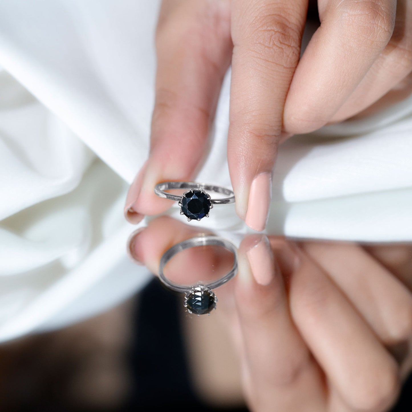 Certified 2 Carat Lab Grown Black Diamond Solitaire Engagement Ring