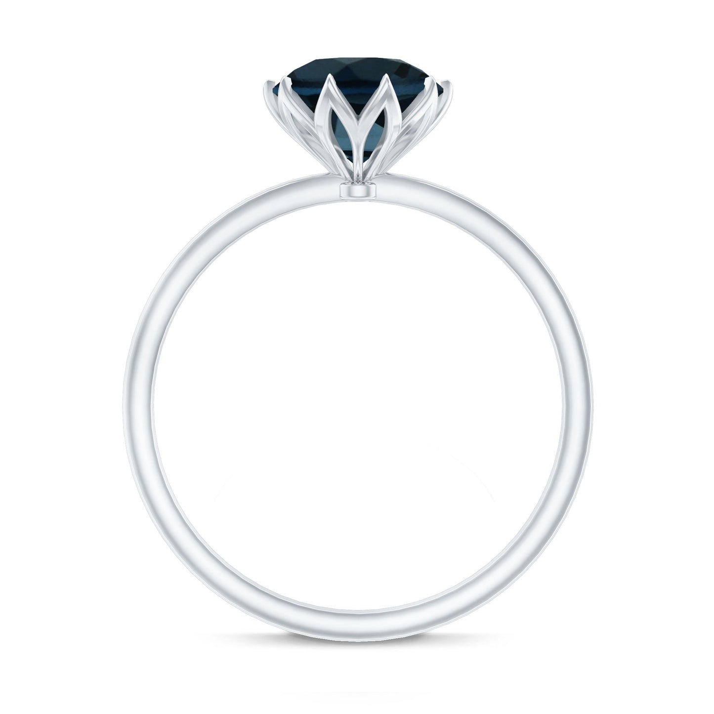 Lotus Basket Set Solitaire London Blue Topaz Engagement Ring