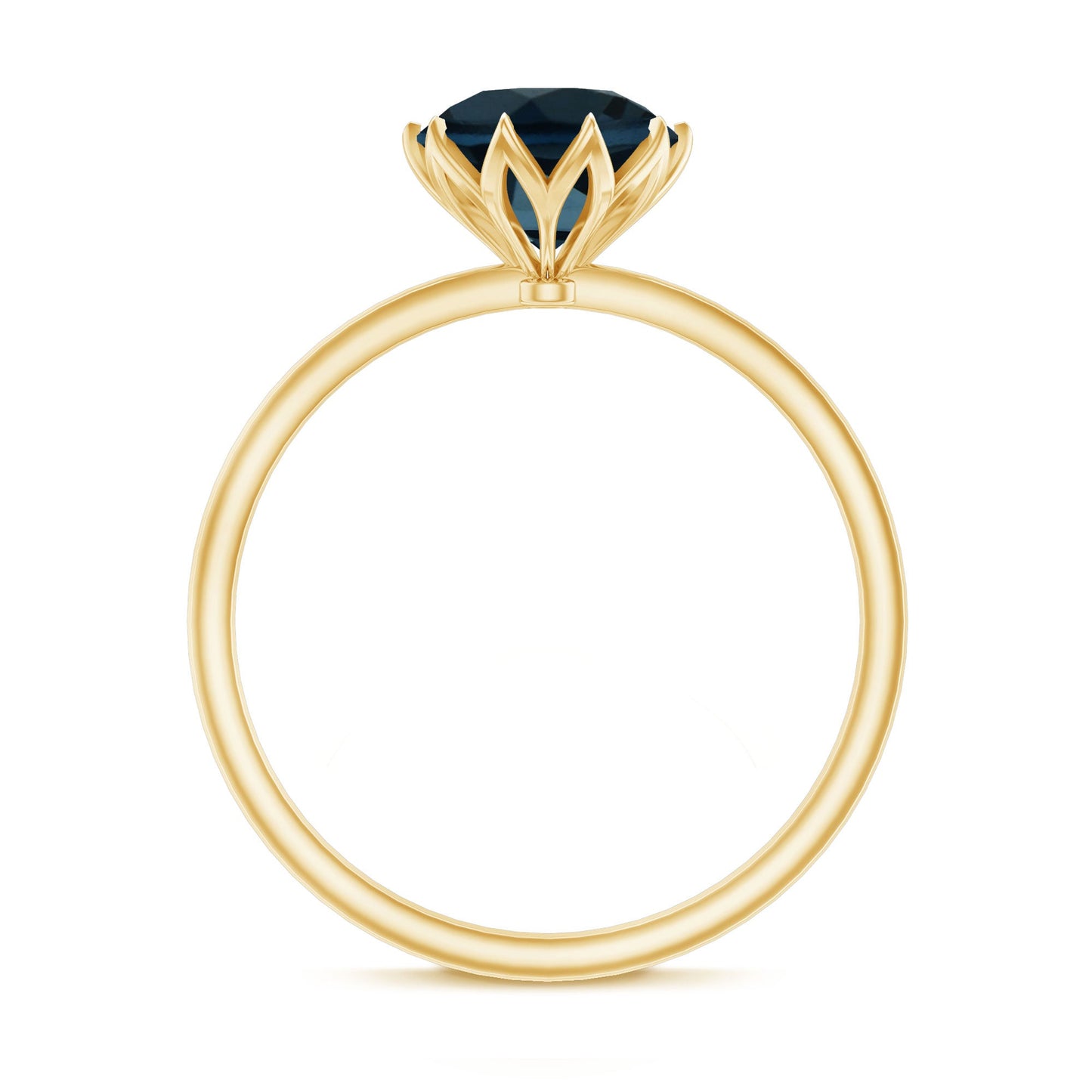 Lotus Basket Set Solitaire London Blue Topaz Engagement Ring