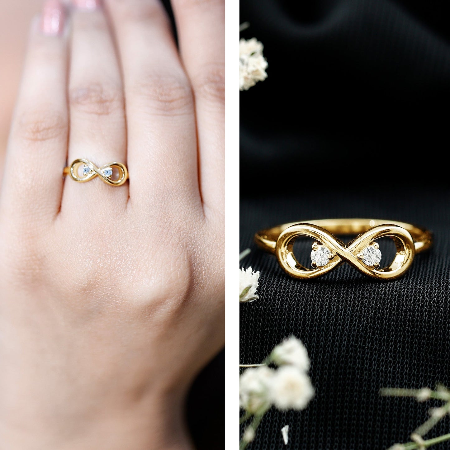 Certified Real Diamond Infinity Promise Ring for Women