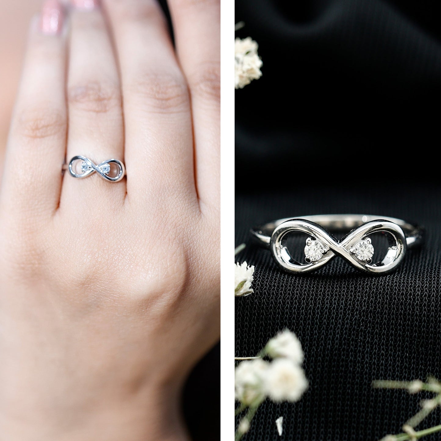 Minimalist Moissanite Infinity Promise Ring