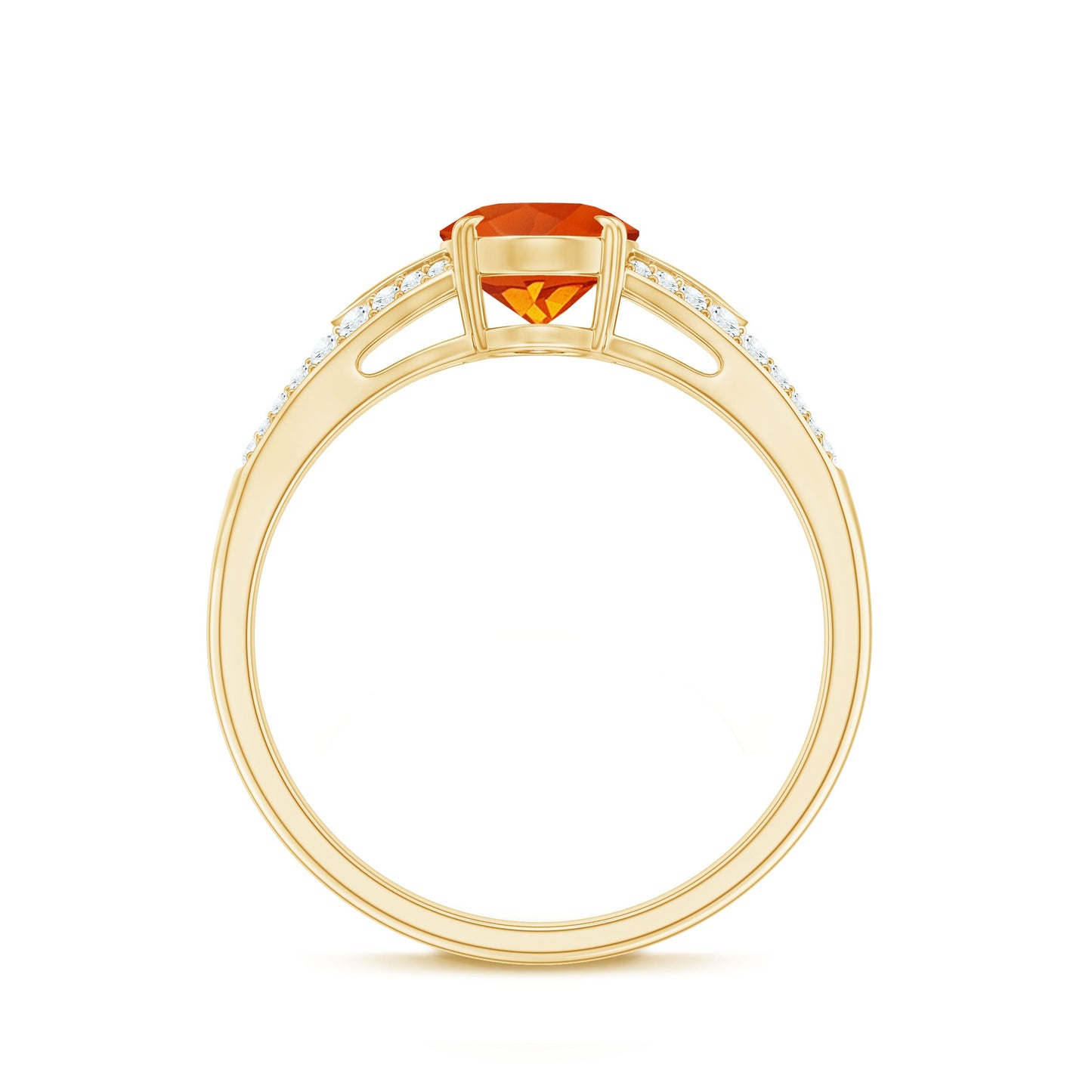 Oval 1 Carat Fire Opal Engagement Ring with Diamond Split Shank