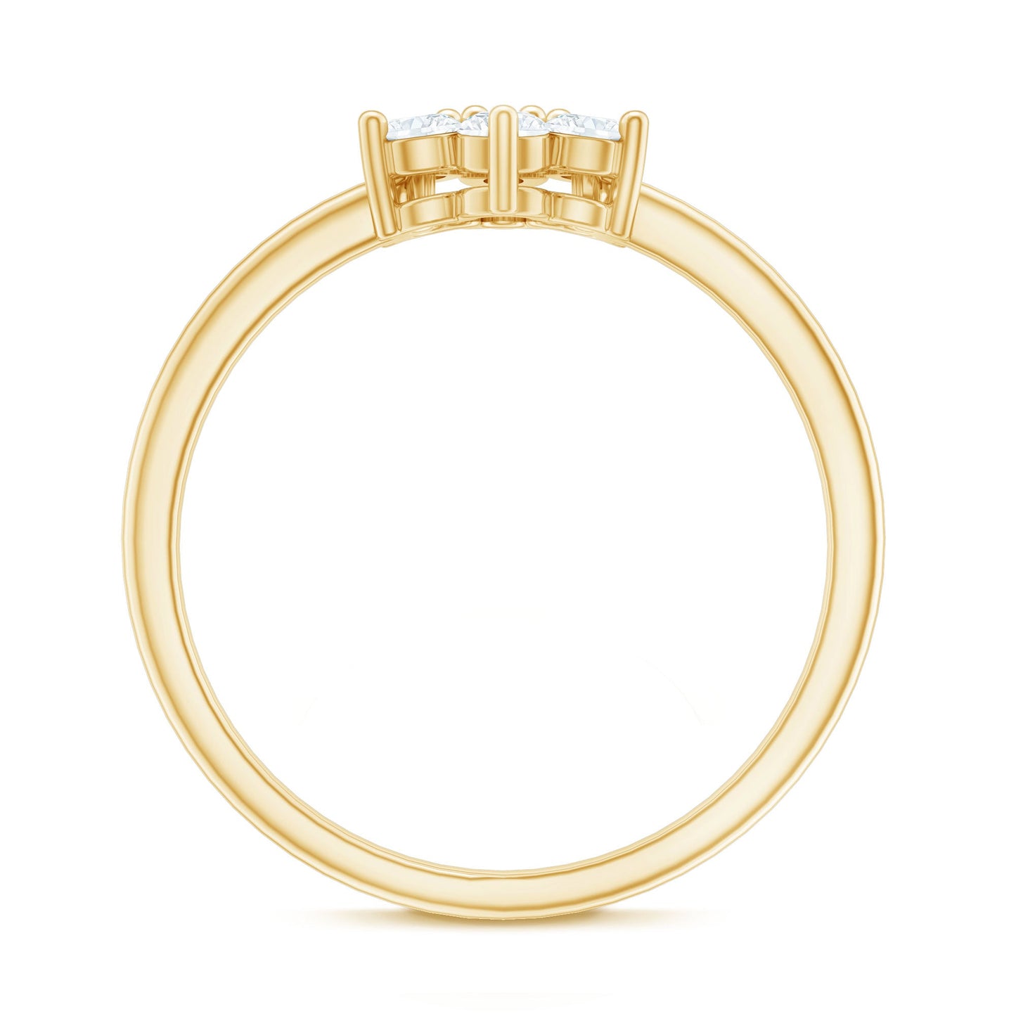 Certified Brilliant Cut Moissanite Flower Engagement Ring