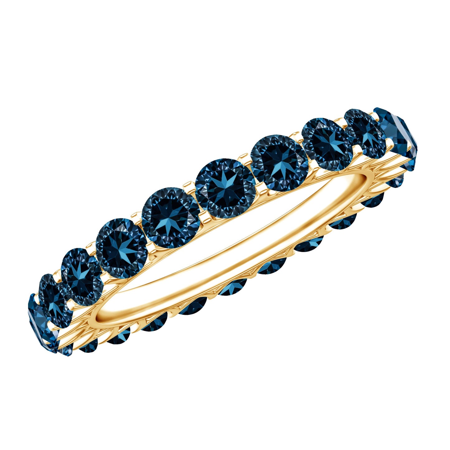 Certified London Blue Topaz Full Eternity Band Ring