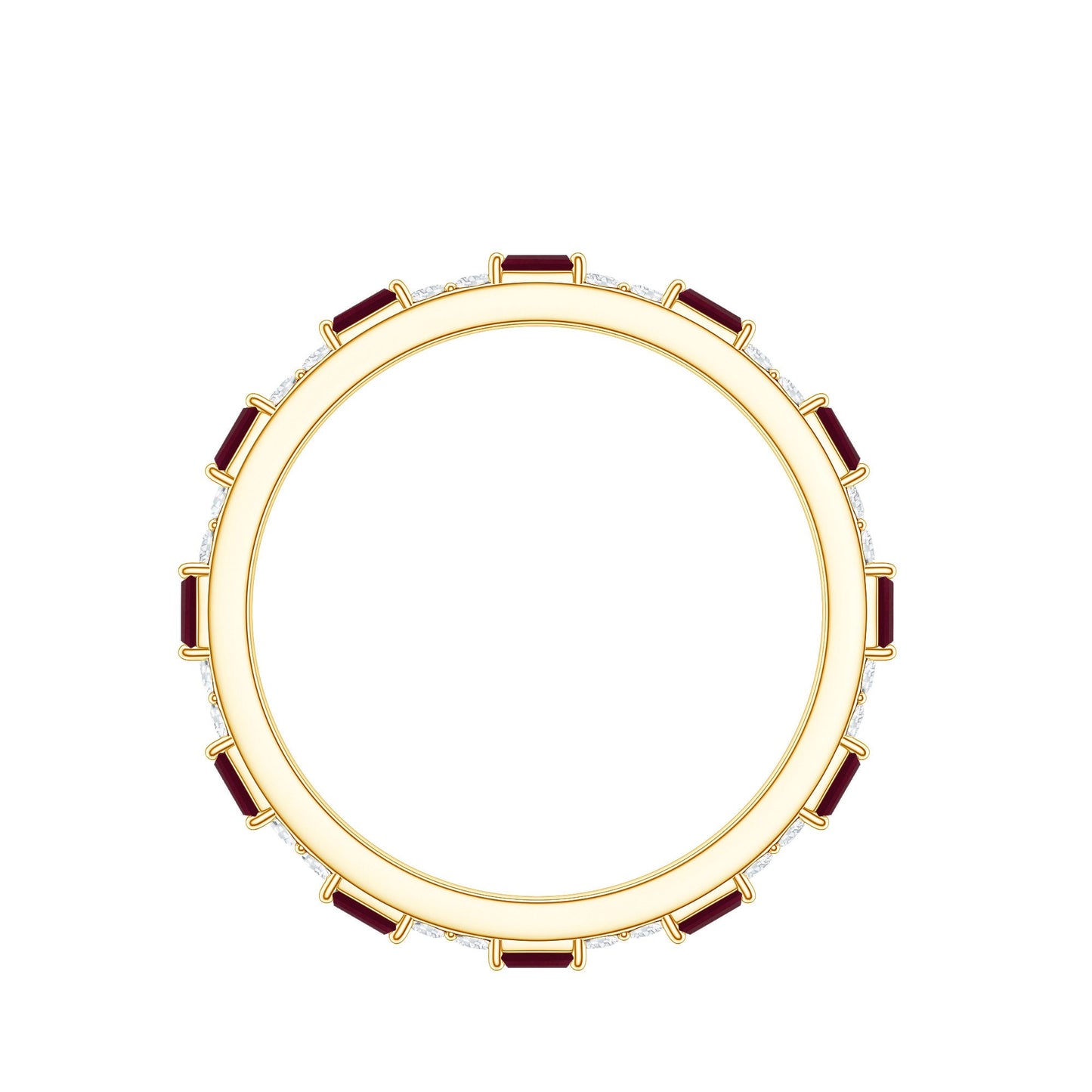Genuine Baguette Ruby Diamond Eternity Ring for Women