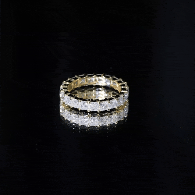 Princess Cut Certified Moissanite Full Eternity Ring
