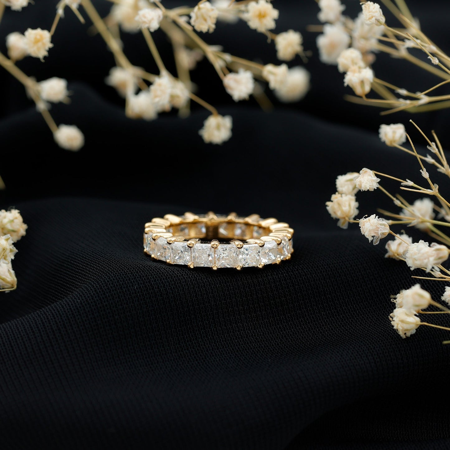 Princess Cut Certified Moissanite Full Eternity Ring