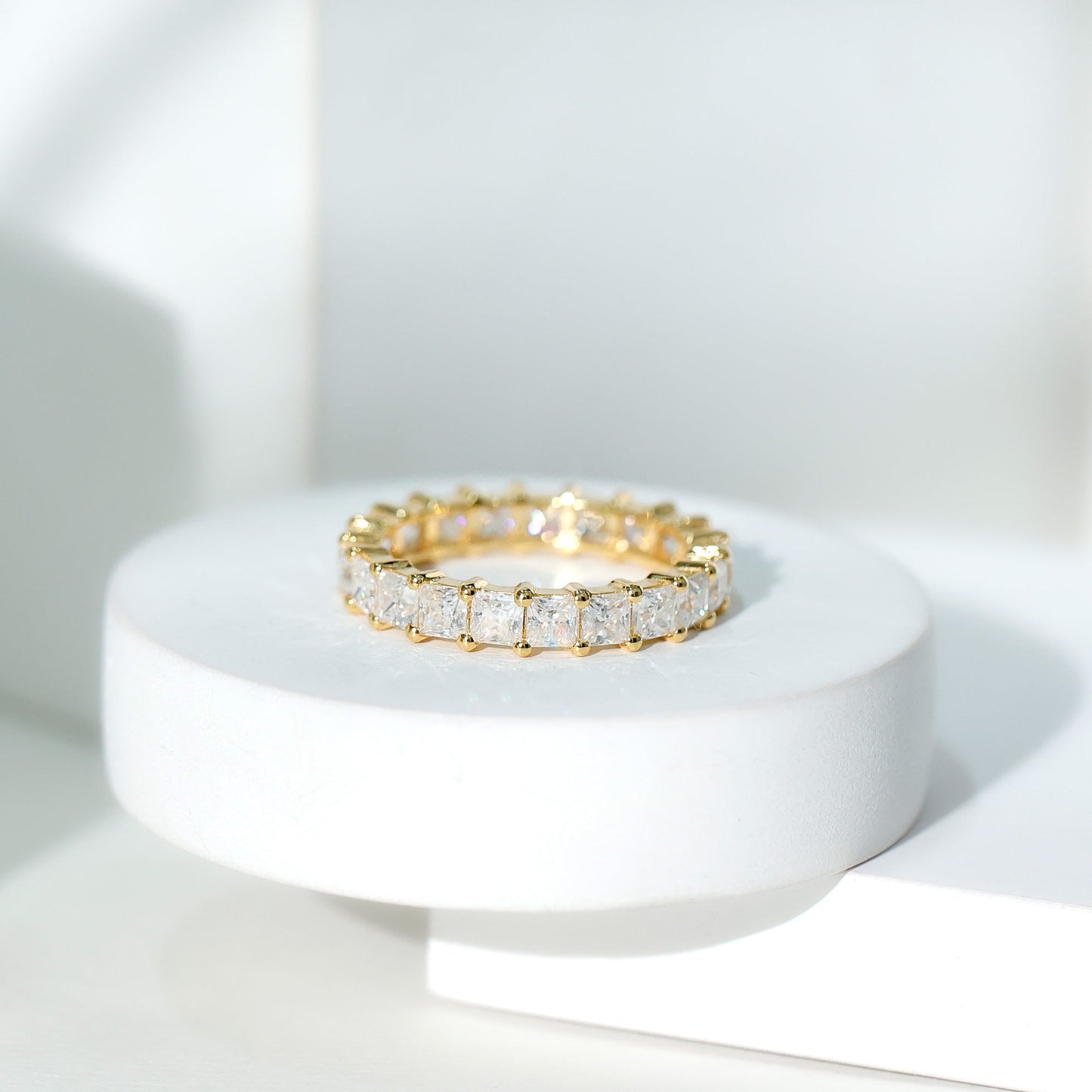 Princess Cut Certified Moissanite Full Eternity Ring