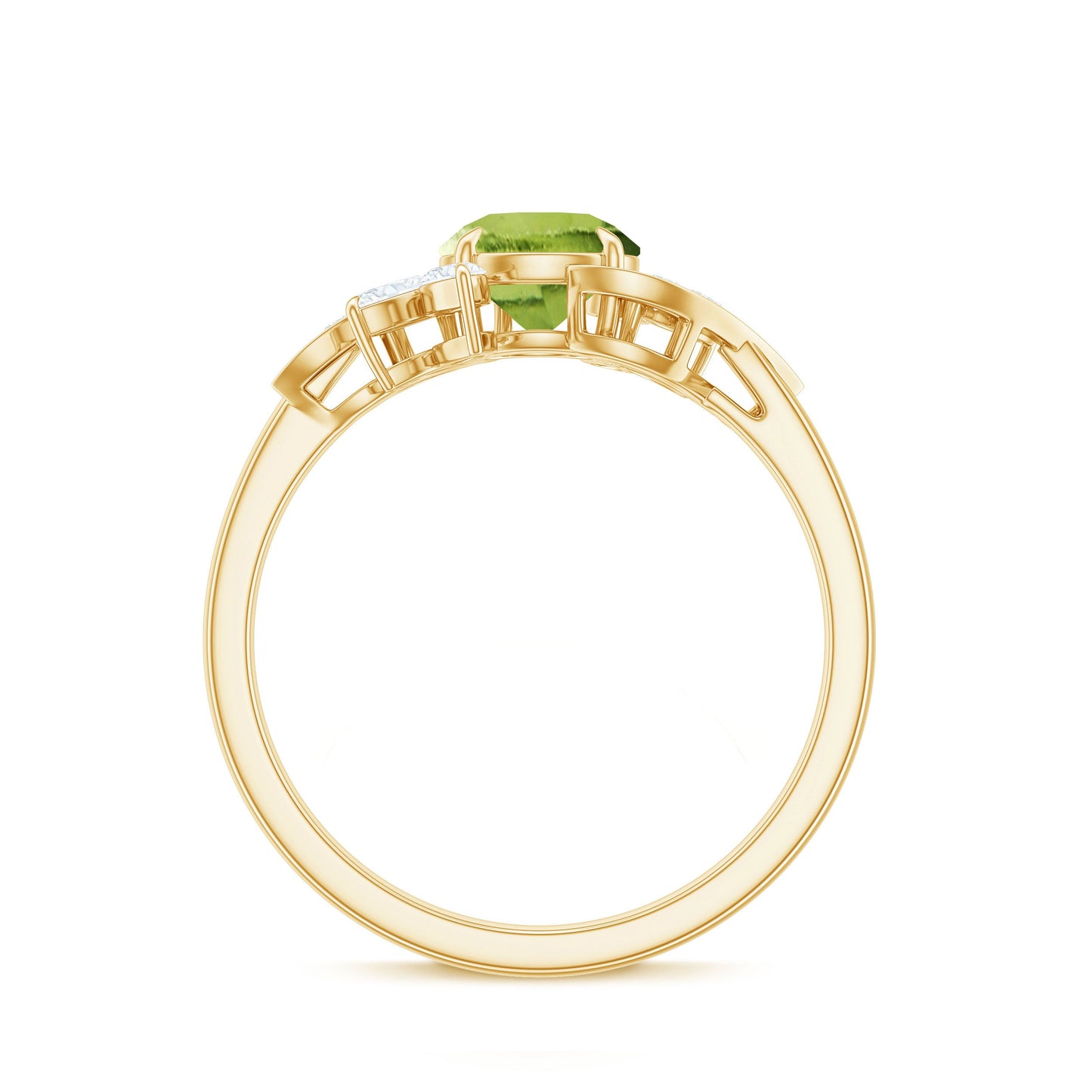 Nature Inspired 2 Carat Peridot Engagement Ring with Diamond
