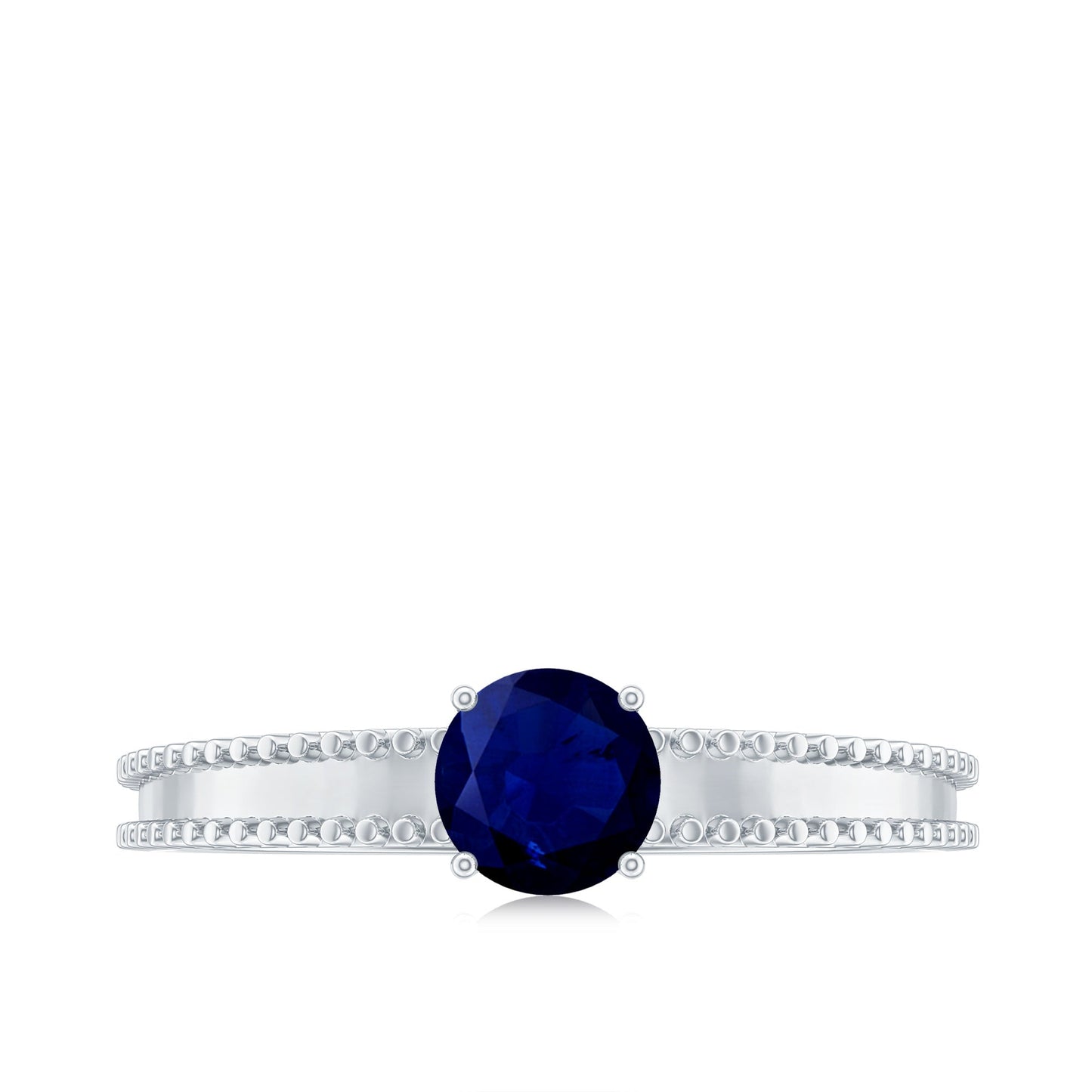 Certified 0.95 Carat Solitaire Blue Sapphire Birthstone Ring for Women