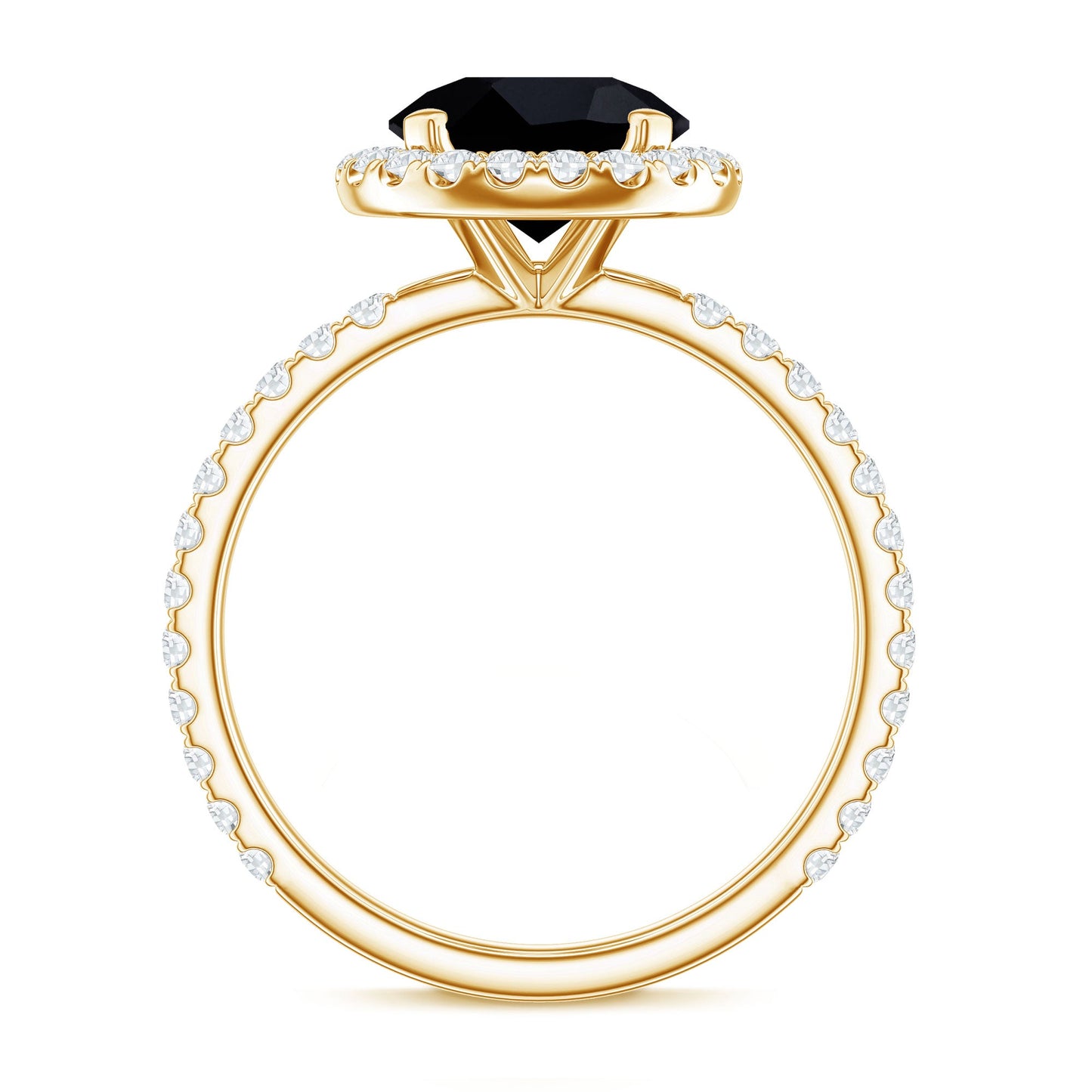 Certified 2 Carat Lab Grown Black and White Diamond Engagement Ring with Halo