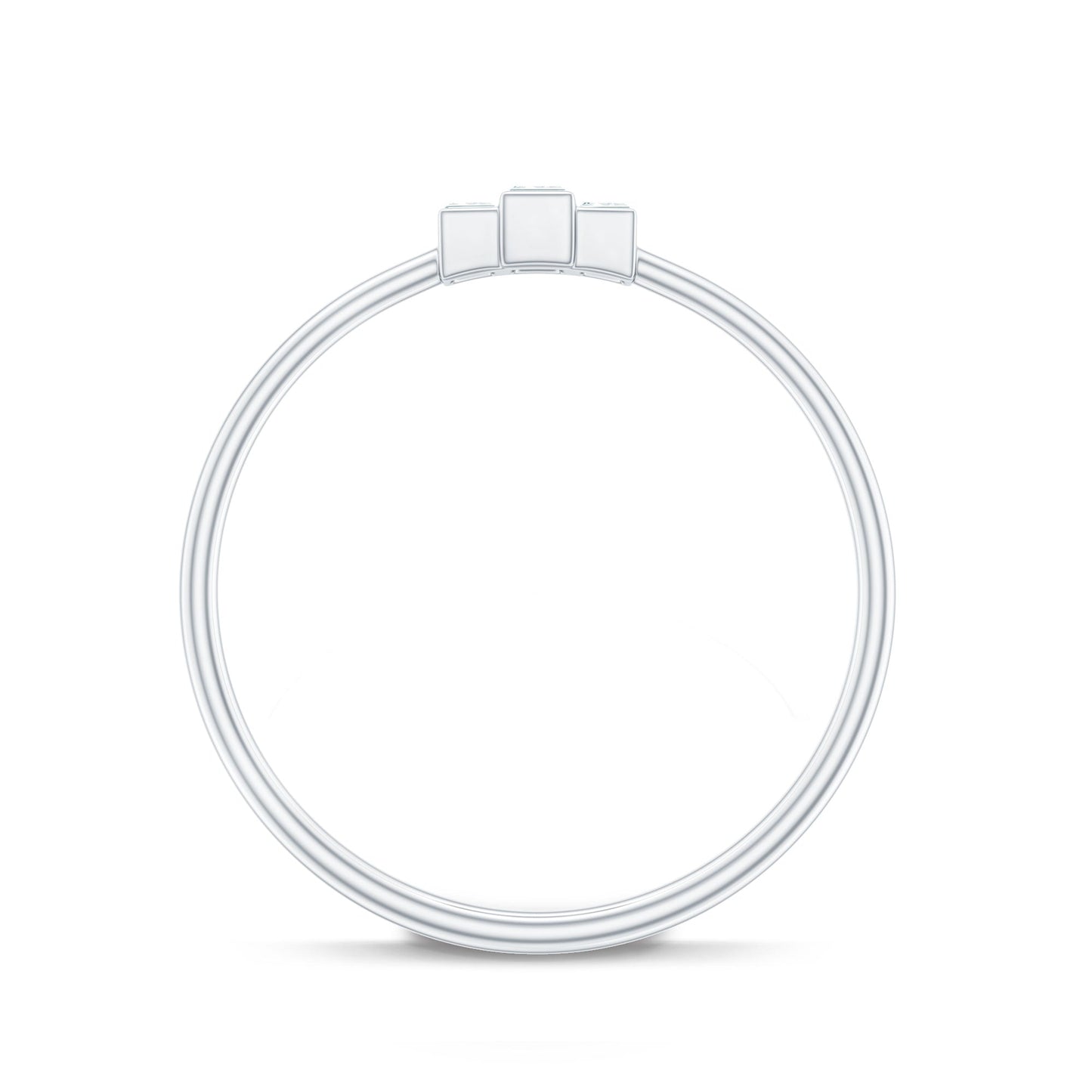 Minimalist Baguette Cut Moissanite 3 Stone Promise Ring