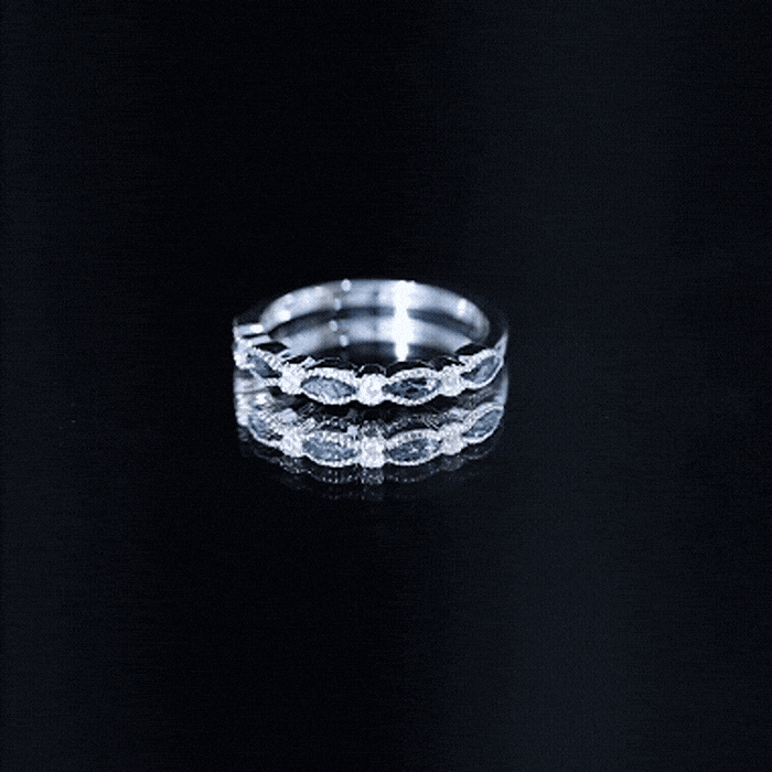 Genuine London Blue Topaz Half Eternity Ring in Bezel Set