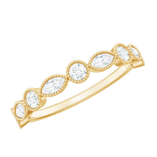 Certified Bezel Set Moissanite Eternity Band Ring