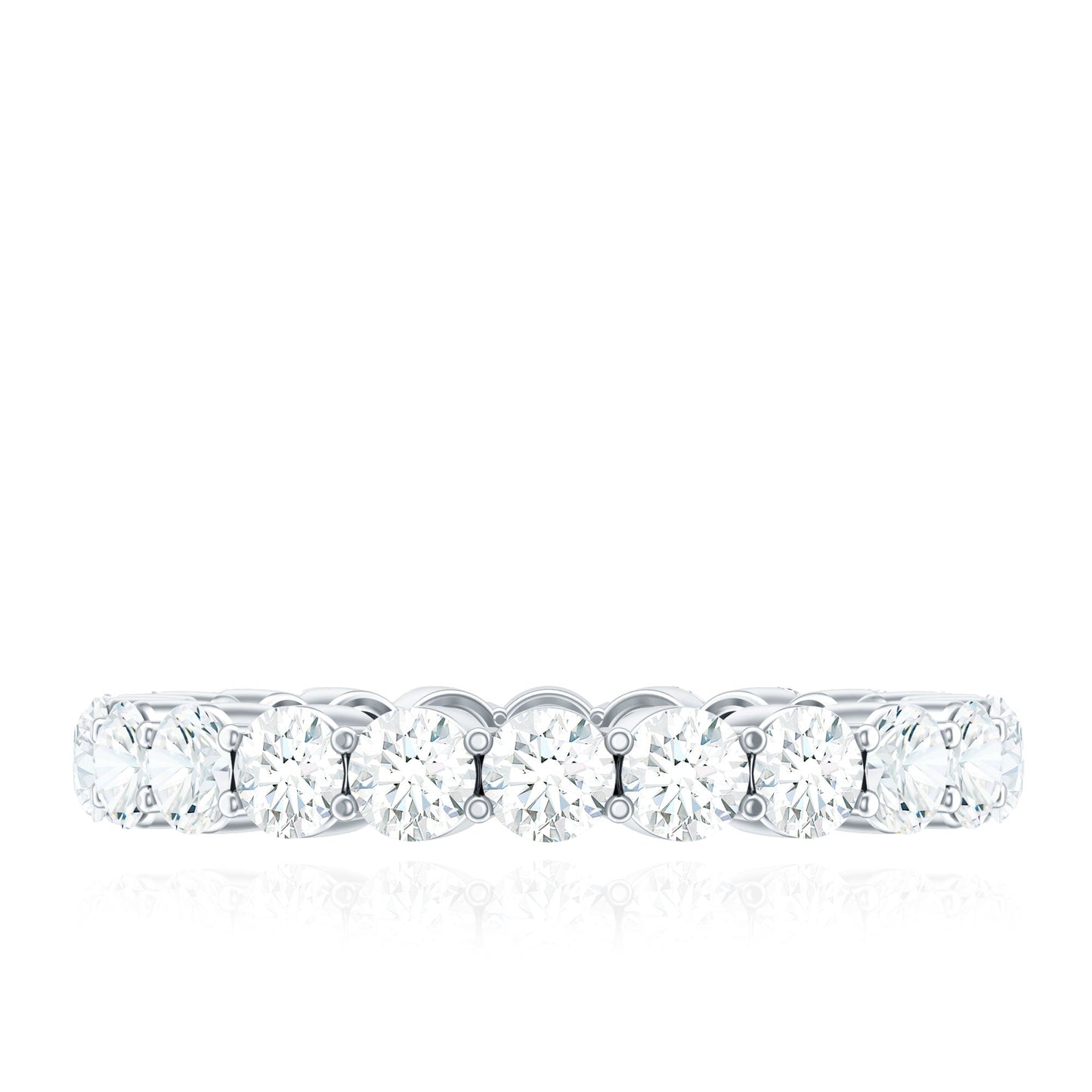Certified Round Moissanite Eternity Wedding Band Ring
