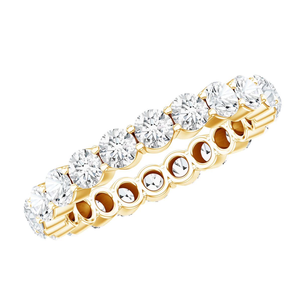 Round Moissanite Full Eternity Wedding Band Ring