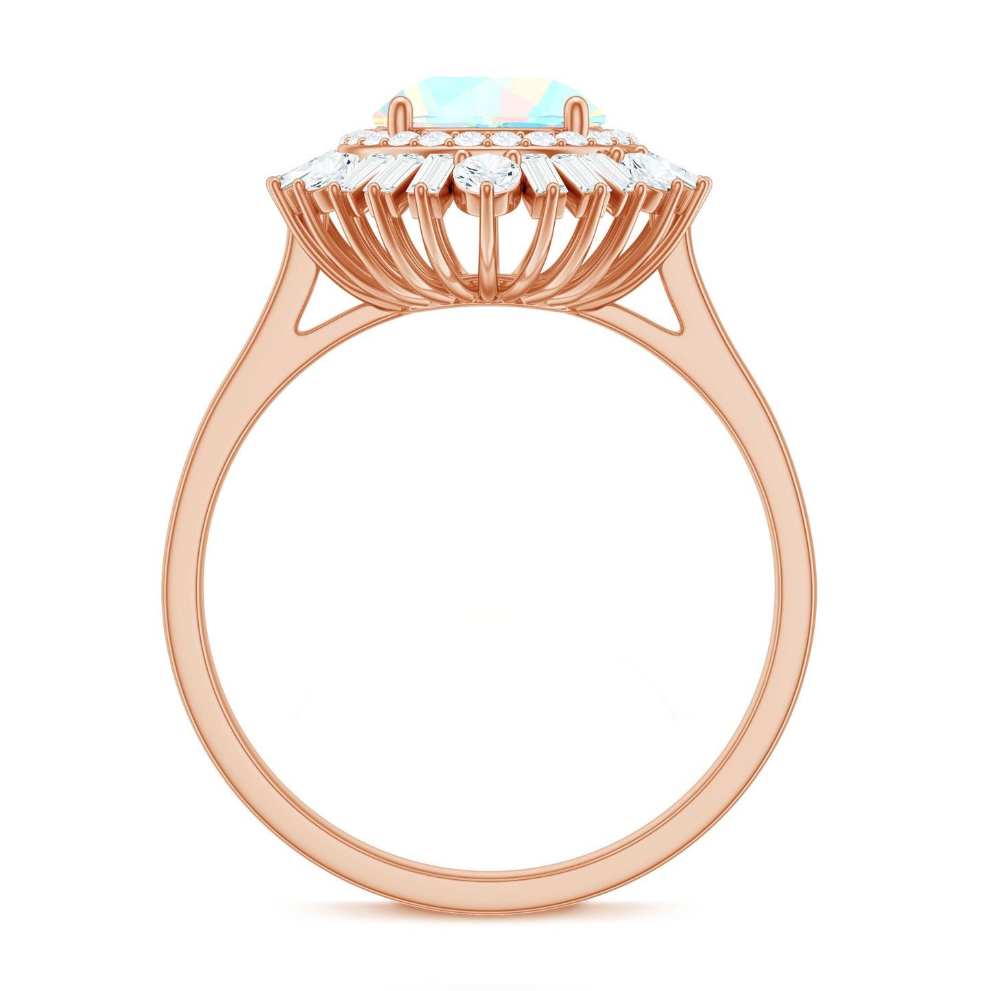 Natural 2 Carat Ethiopian Opal Double Halo Engagement Ring with Certificate