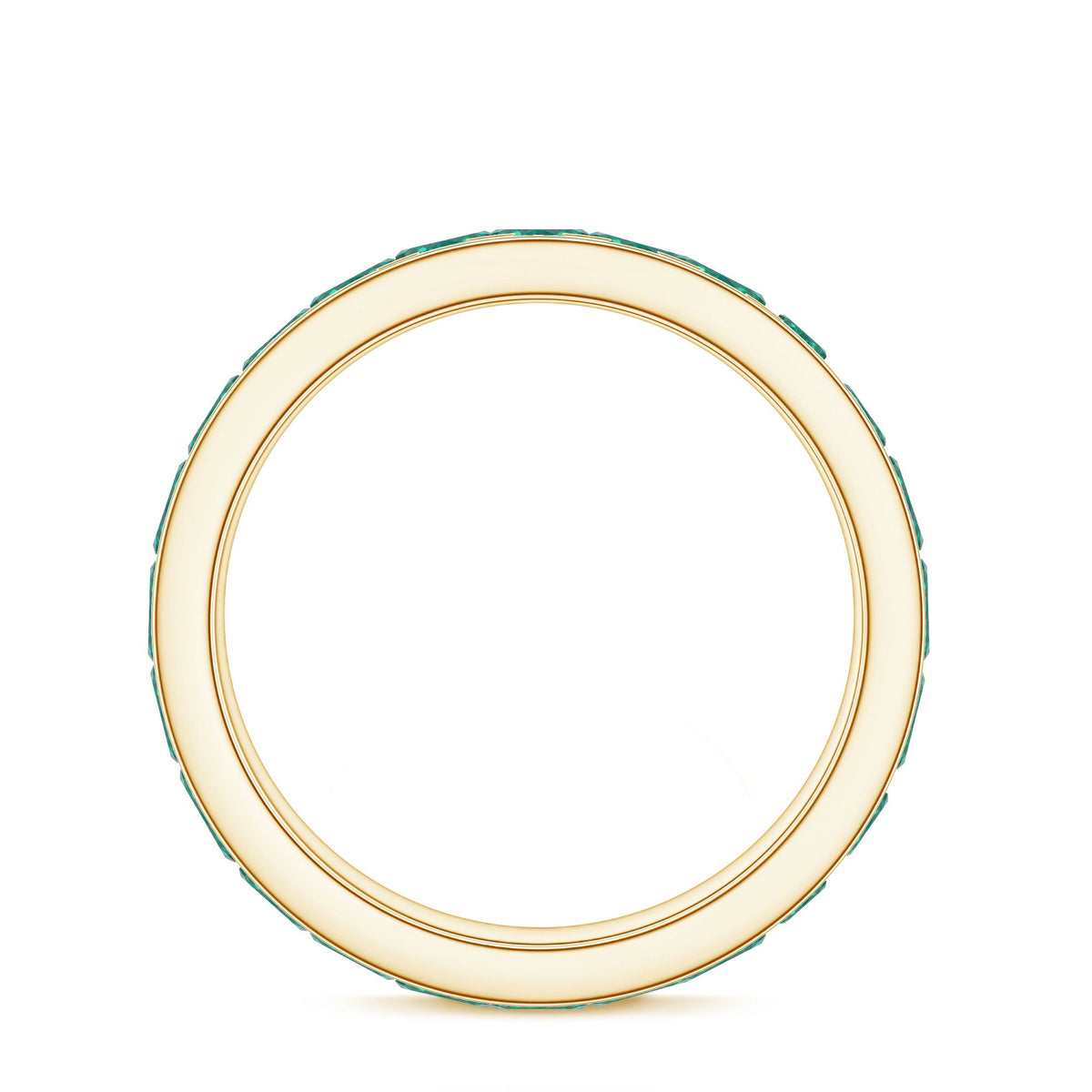 Certified Lab Grown Emerald Wedding Anniversary Ring in Channel Setting