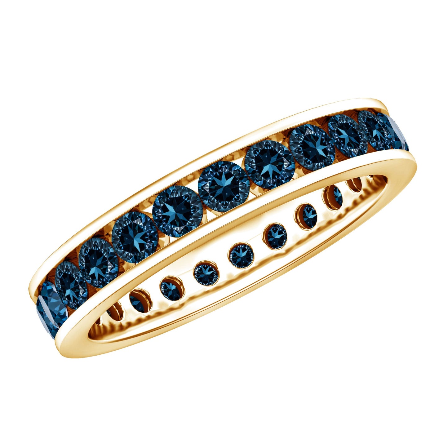 London Blue Topaz Full Eternity Ring in Channel Setting