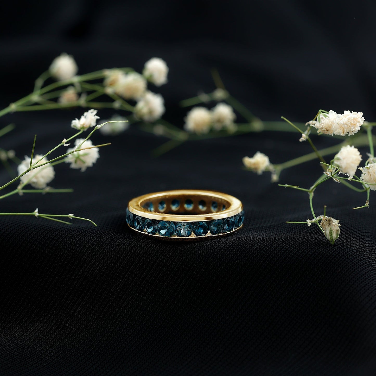 London Blue Topaz Full Eternity Ring in Channel Setting