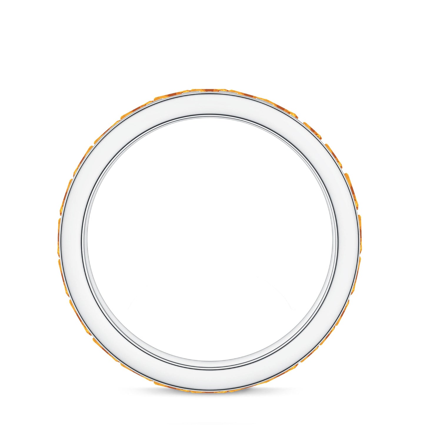 Natural Citrine Channel Set Eternity Ring for Anniversary