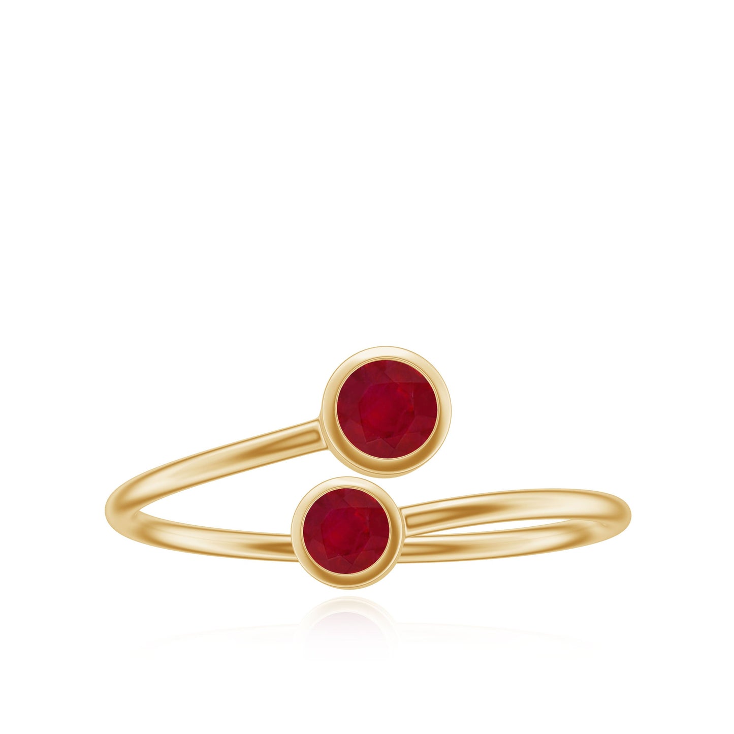 Natural Ruby 2 Stone Promise Ring for Women