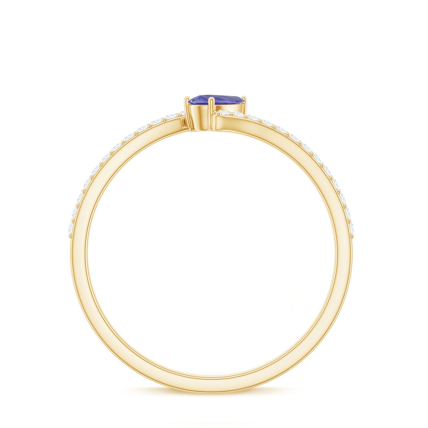 Natural Pear Shape Tanzanite Diamond Promise Ring for Engagement