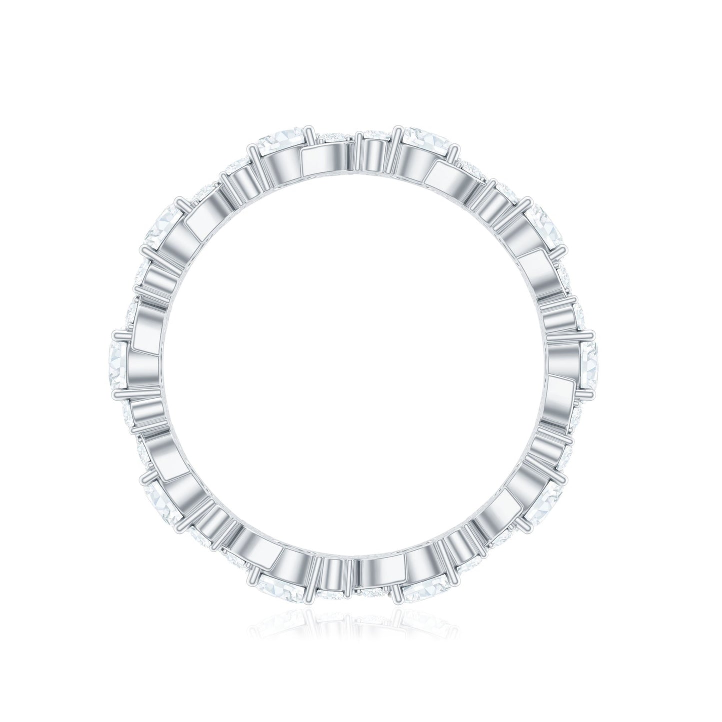 Round Cut Moissanite Eternity Wedding Band Ring