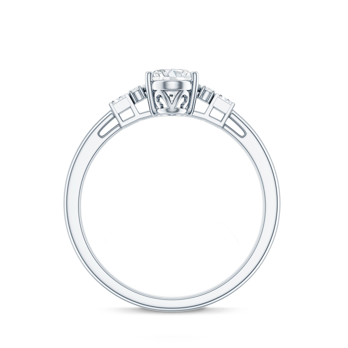 Oval Shaped Moissanite Engagement Ring with Certificate
