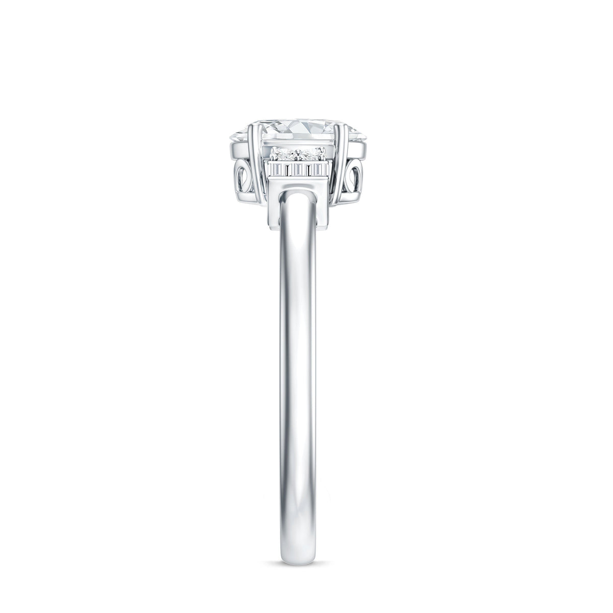 Oval Shaped Moissanite Engagement Ring with Certificate