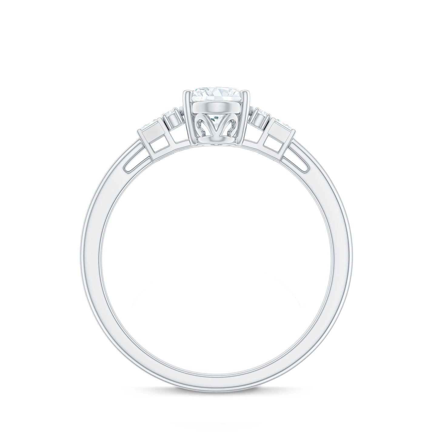 Oval Shaped Moissanite Engagement Ring with Certificate