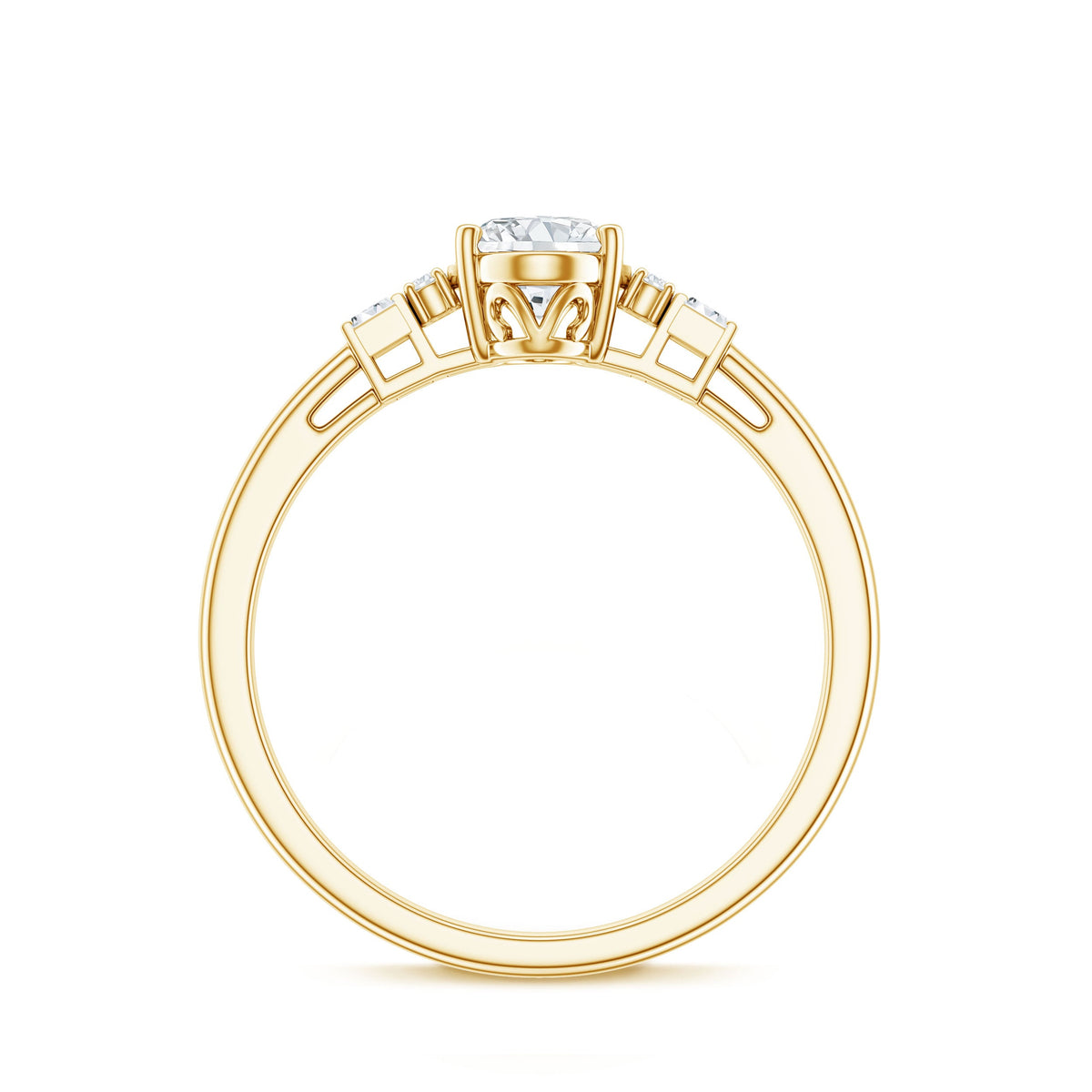 Oval Shaped Moissanite Engagement Ring with Certificate