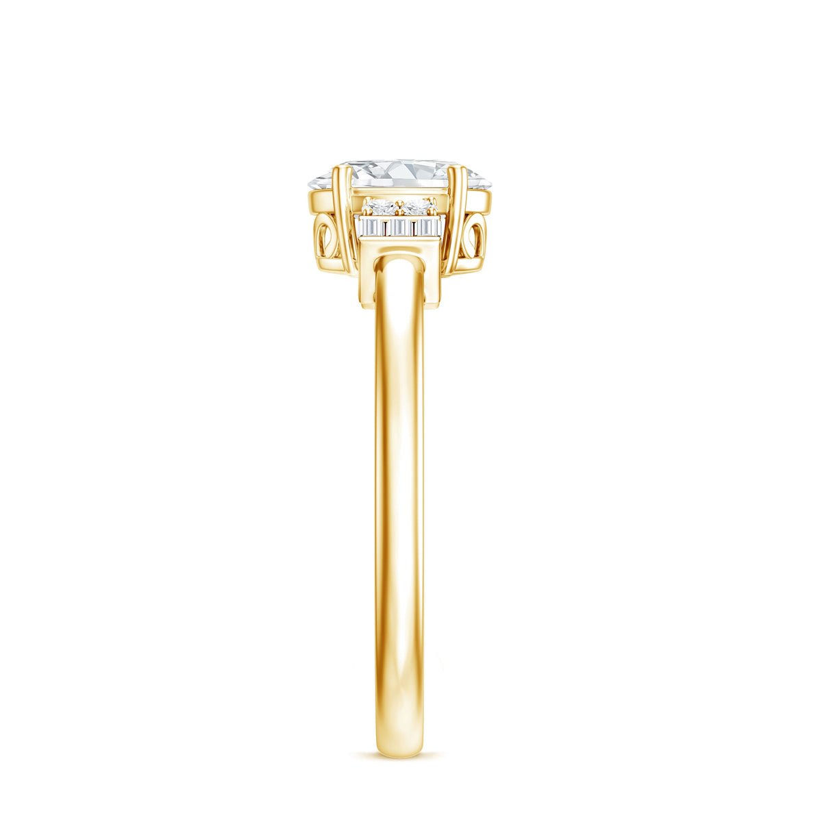 Oval Shaped Moissanite Engagement Ring with Certificate