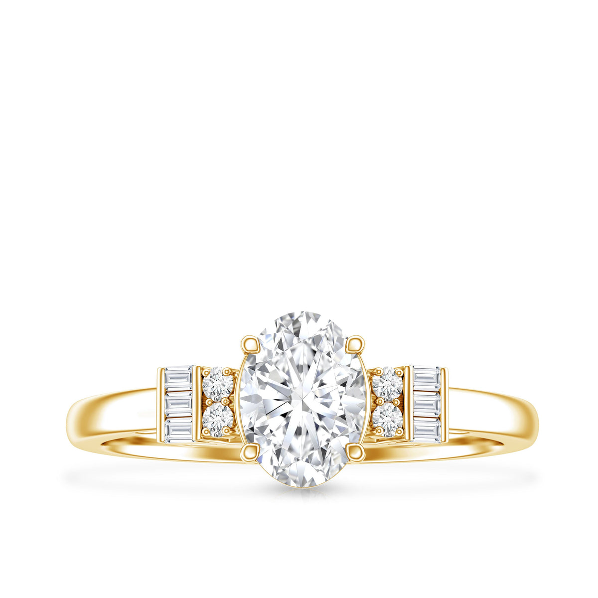 Oval Shaped Moissanite Engagement Ring with Certificate