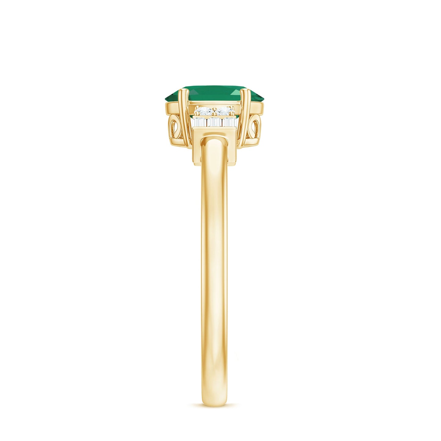 Natural Emerald and Diamond Engagement Ring for Her