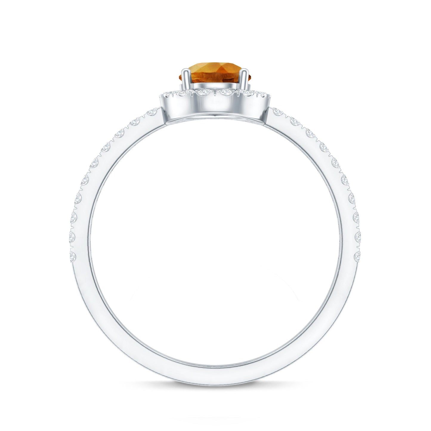 Classic Citrine Teardrop Engagement Ring with Diamond Halo