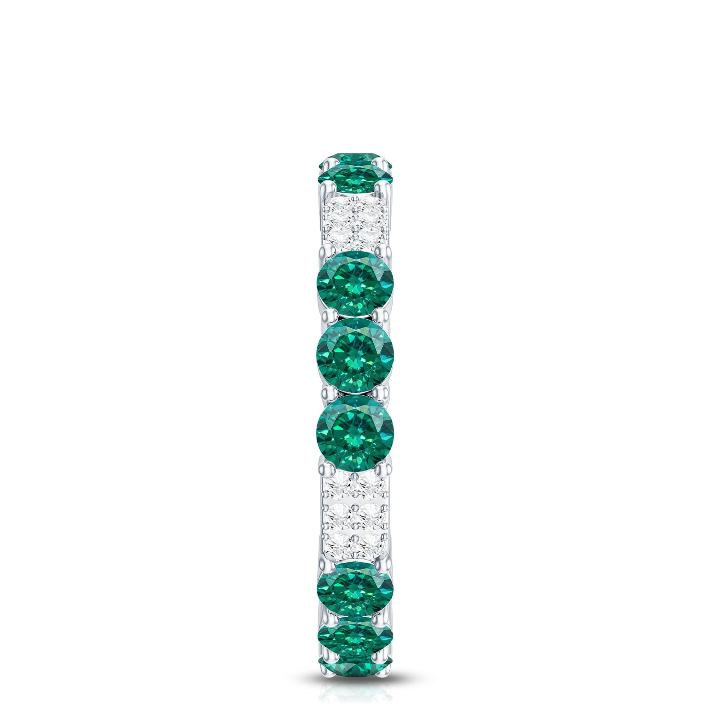 Certified Lab Grown Emerald Diamond Eternity Wedding Band